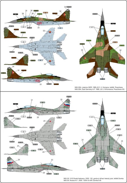 MiG-29A (Izd. 9-12) and MiG-29UB (Izd. 9-51) 1/48 